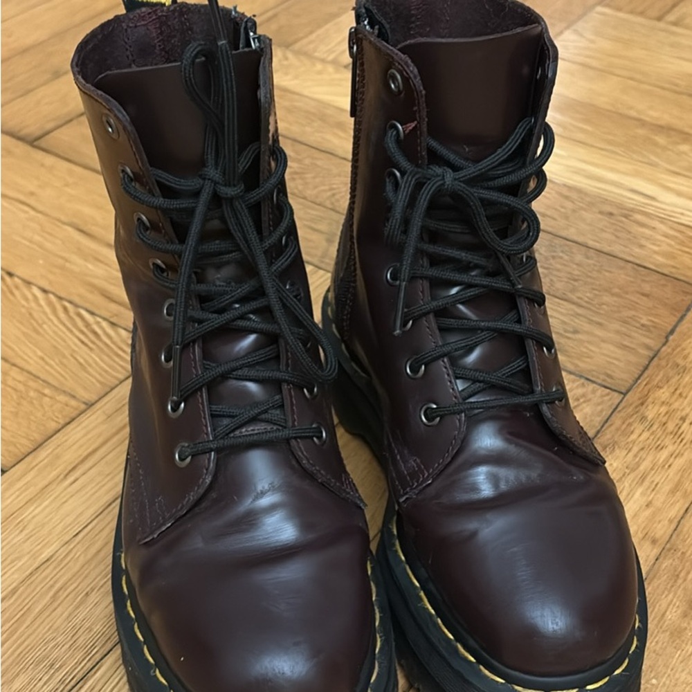 Dr. Martens Burgundy Leather Boots